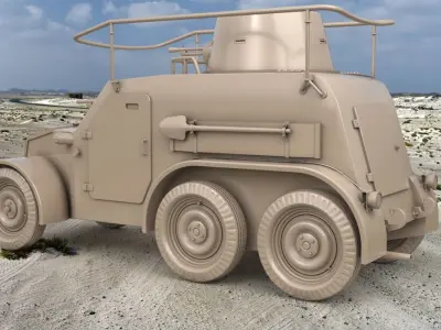 OA vz 30 Armoured Car German Clay  Vray 3D model