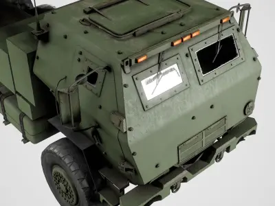 Lowpoly M142 HIMARS Artillery System Low-poly 3D model