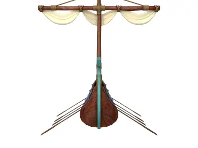 Viking ship cartoon 3D model