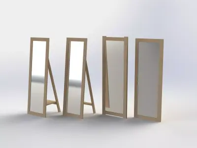 mirrors four wooden Free 3D model