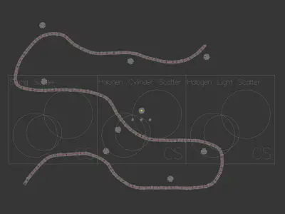 Adjustable Crystal String Chandelier Low-poly 3D model