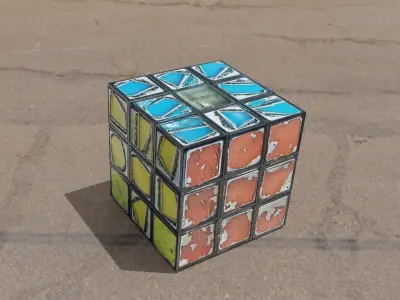 Rubics Cube dirty and repared Low-poly 3D model