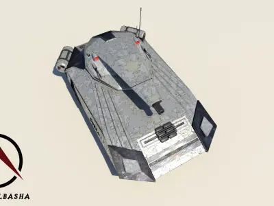Future Tank Low-poly 3D model