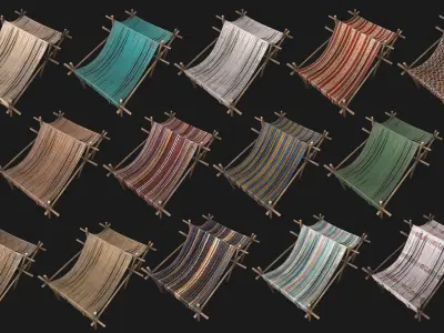 Market Stalls Tent Camping Pack Low-poly 3D model