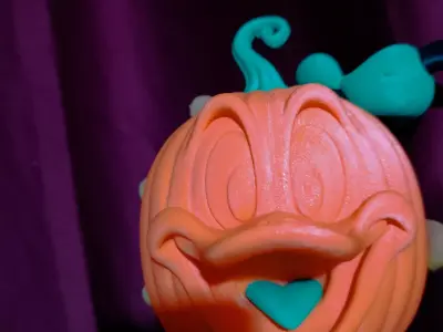 Donald Duck Carved Pumpkin Decor and Hollow 3MF MultiPart Model Free 3D print model
