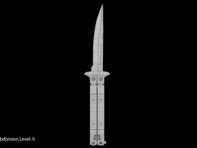 Balisong Butterfly Knife Low-poly 3D model
