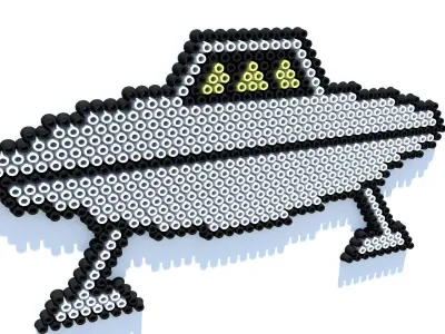 UFO Perler Beads 3D model