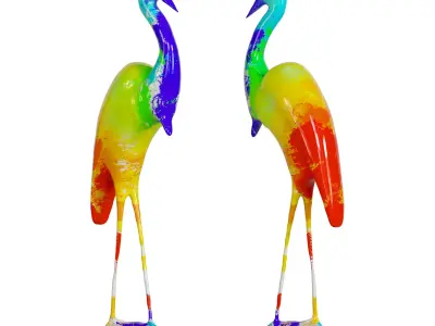 Deco Figurine Heron Multi 3D model