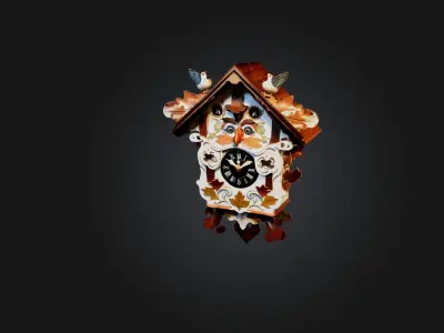 Handcrafted Cuckoo Clock Low-poly 3D model