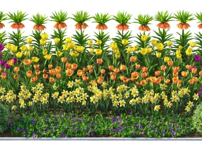 Flower beds 3D model