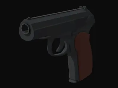 Makarov Low Poly gun Low-poly 3D model
