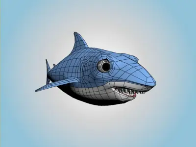 Shark cartoon 3D model