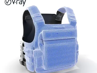 Tactical Vest Model Pack with Adjustable Features Low-poly 3D model