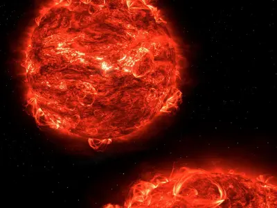 Volumetric Sun Surface And Flares Animated For Blender 3D model