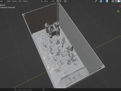 aquarium fish tank with castle in it Low-poly 3D model