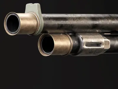 Oldshotgun antique gun 3D model