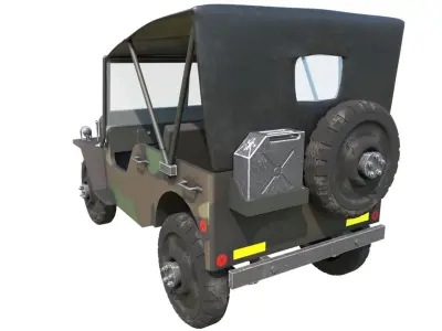 Army Jeep Low-poly 3D model