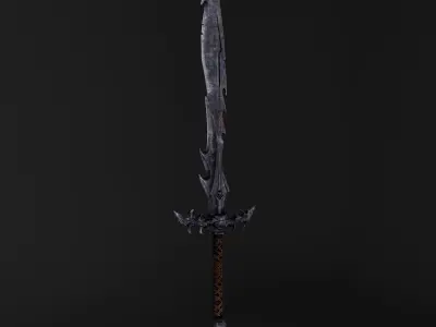 Hook Sword Low-poly 3D model