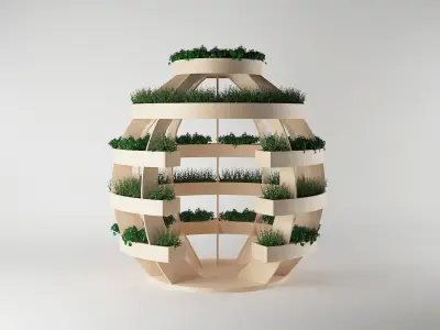 Planter grenade lamp 3D model