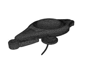 Vintage Art Deco Door Handle Low-poly 3D model