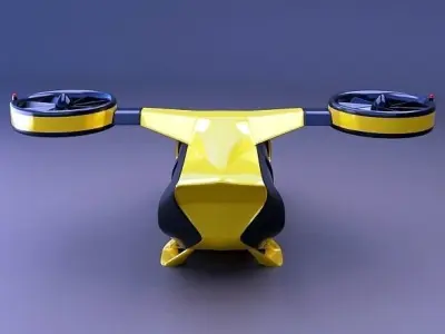 Flying taxi concept Low-poly 3D model