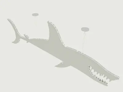 Fish Restaurant Sign 03 Low-poly 3D model