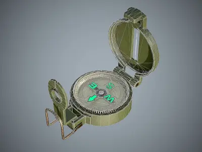 Compass military Low-poly 3D model