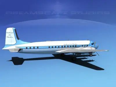 Douglas DC-7B Southeast Charter 3D model
