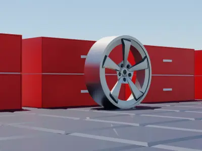 Low Poly Audi A1 A3 rim Free low-poly 3D model