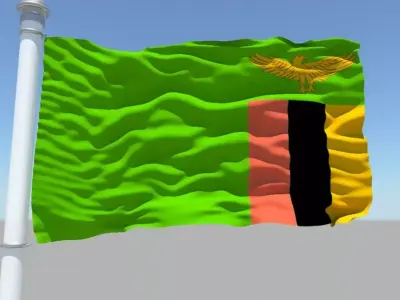 Zambia flag 3D model