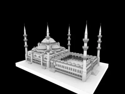 Mosque in istanbul 3D model