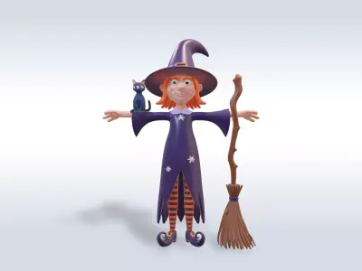 Adorable Witch Halloween Character 3D Model 3D model order