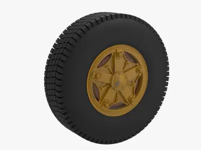 Old truck wheels 3D model