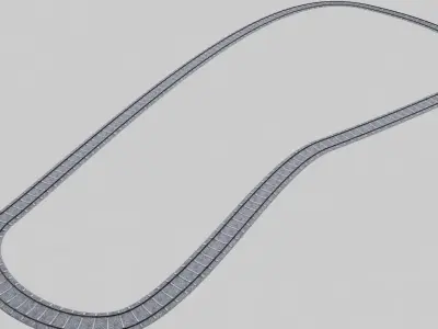 Realistic Railroad Module Set 3D model