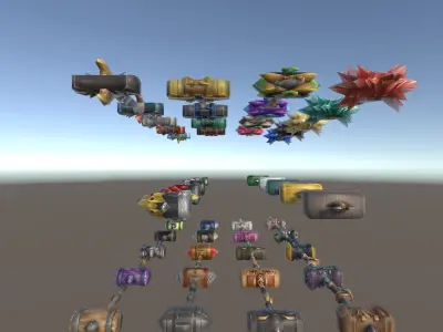 Cartoon Fantasy Weapons Hammers Low-poly 3D model