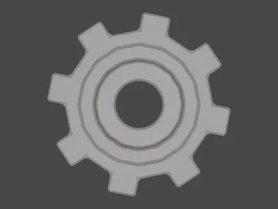 Low Poly Gear cog wheel icon 3D model