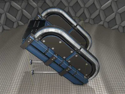 Sci-Fi Stairs - 29 - Blue Version Low-poly 3D model