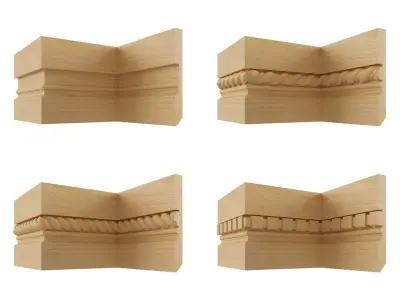 collection of 3D skirting board Free low-poly 3D model