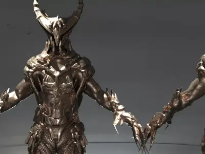 Clawed armor set full 3D model