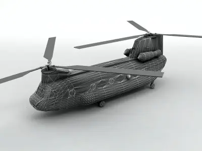 CH47 Chinook Helicopter Italian Army Low-poly 3D model