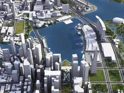 Singapore Low-poly 3D model