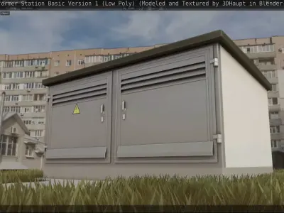 Transformer Station Basic Low-Poly Version 1 Low-poly 3D model