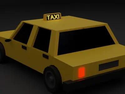 taxi car Low-poly 3D model