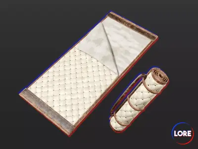 Medieval Noble Accessory Bedroll Low-poly 3D model