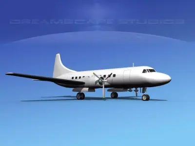 Convair CV-340 Unmarked 2 3D model