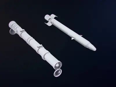 Missile system Low-poly 3D model