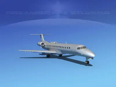 Embraer ERJ-145 Bare Metal 3D model