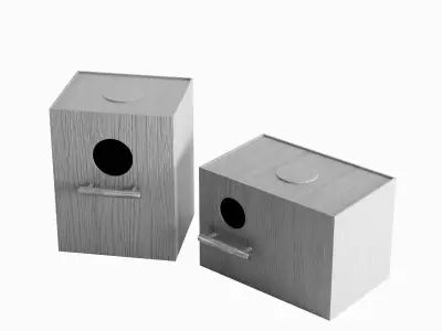 Colored Birdhouse 05 Low-poly 3D model