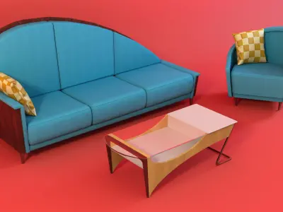 Colorful avant-garde furniture Free 3D model