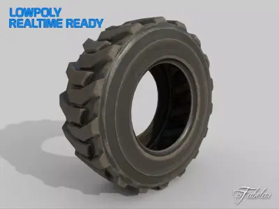 Loader tyre dirt Low-poly 3D model